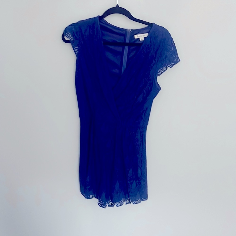 Blue detailed short jumpsuit